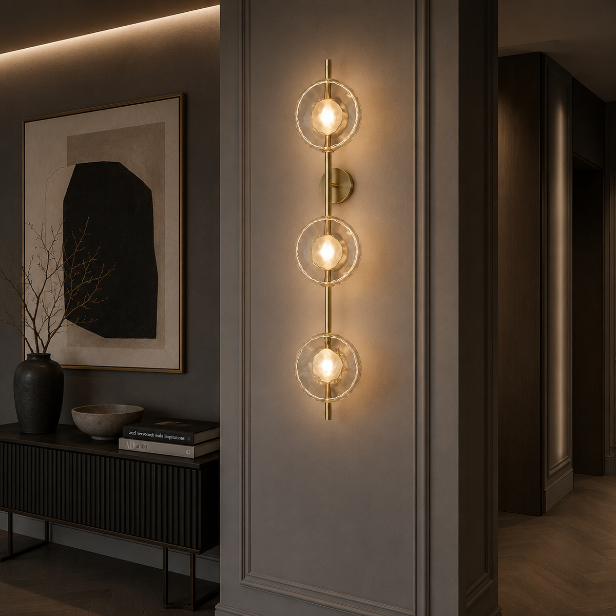 Nordycka szklana lampa ścienna – okrągły design i nastrojowe oświetlenie