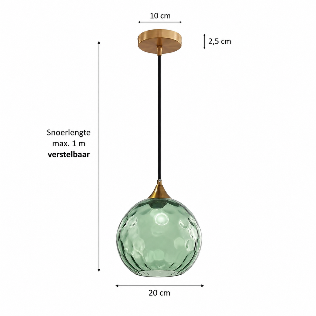 Moderní skleněné závěsné svítidlo ve tvaru koule - severský LED design