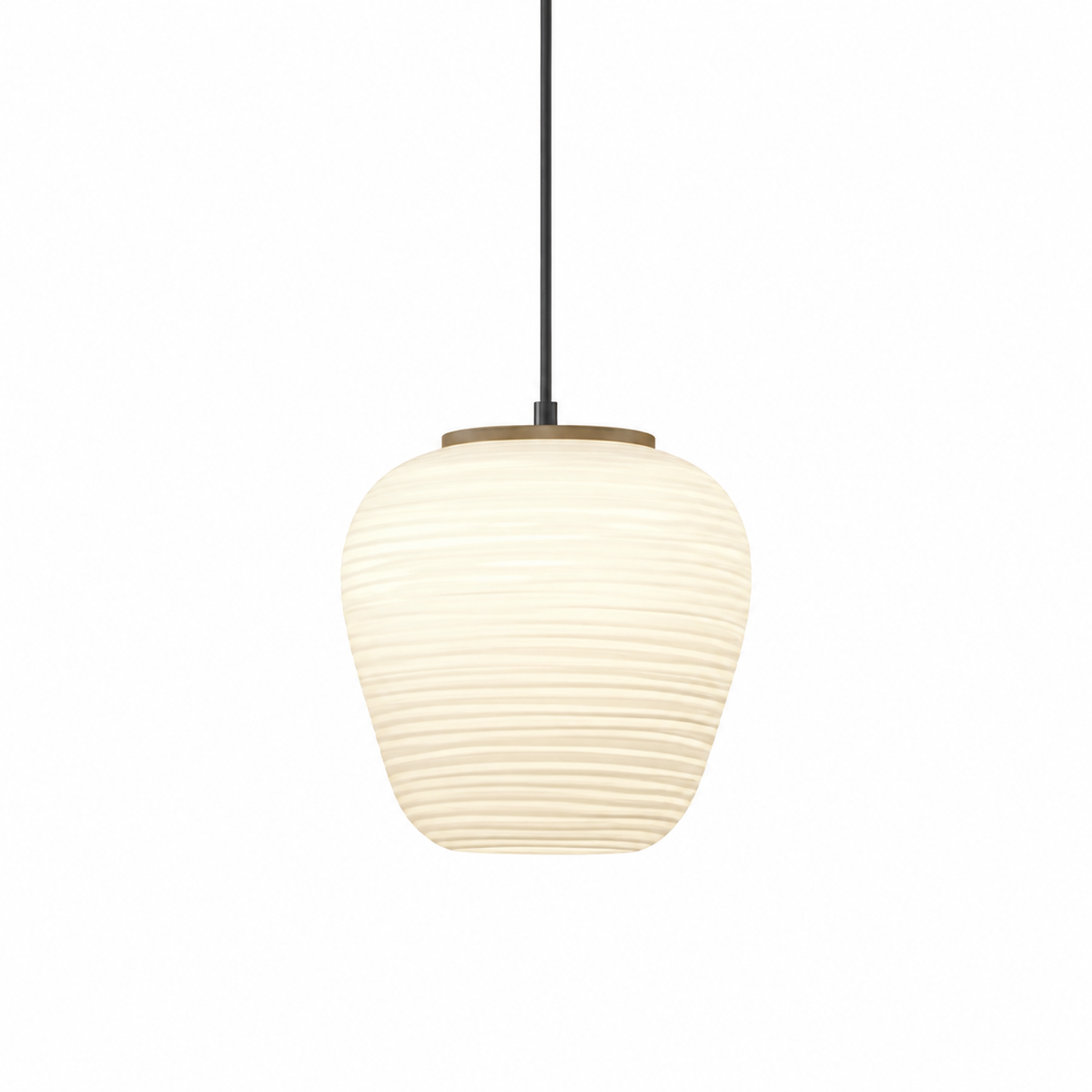 Pendellampa i räfflat opalglas – designbelysning med diffust ljus och stämningsbelysning