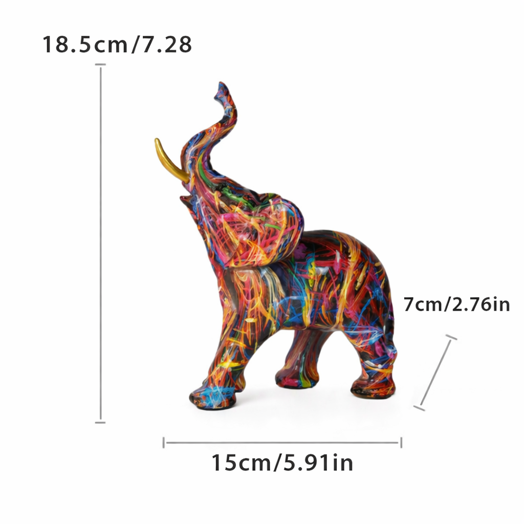 UrbanGraff Graffiti Elephant Resin Sculpture For Home Decor And Art Lovers