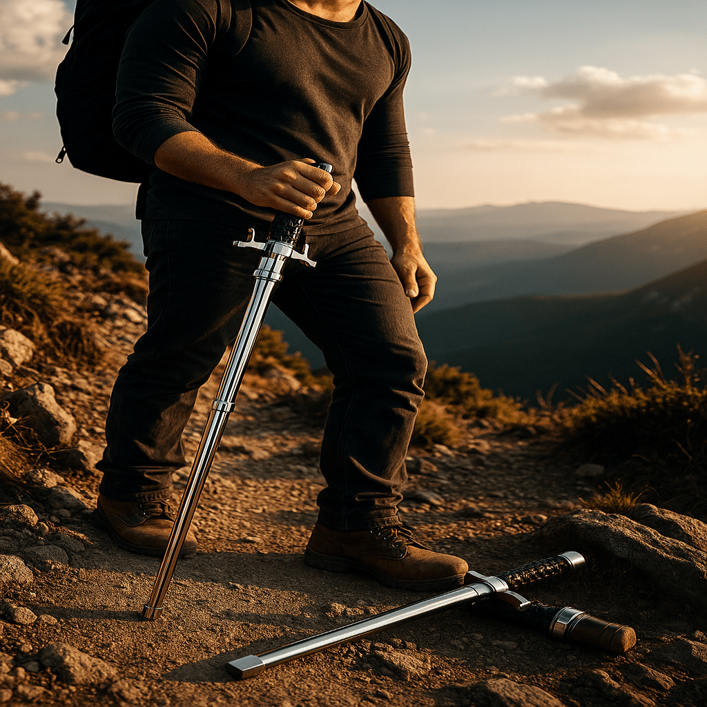 Nastavitelná turistická hůl TrailGuide Pro s protiskluzovým úchopem a bezpečnostním prvkem