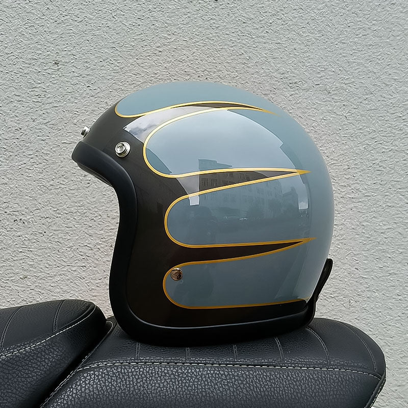 Düşük Profilli Vintage Motosiklet Kaskı - DOT ve ECE Onaylı