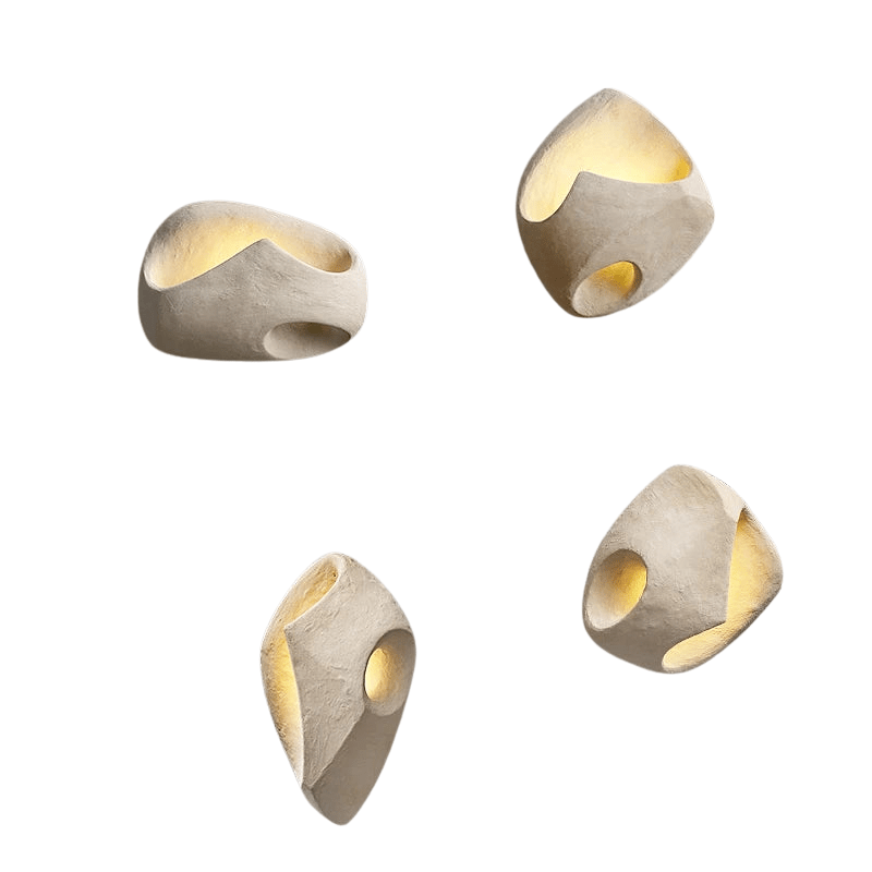 Tavrena Skulpturale Harz-Wandlampe im Art-Deco-Finish