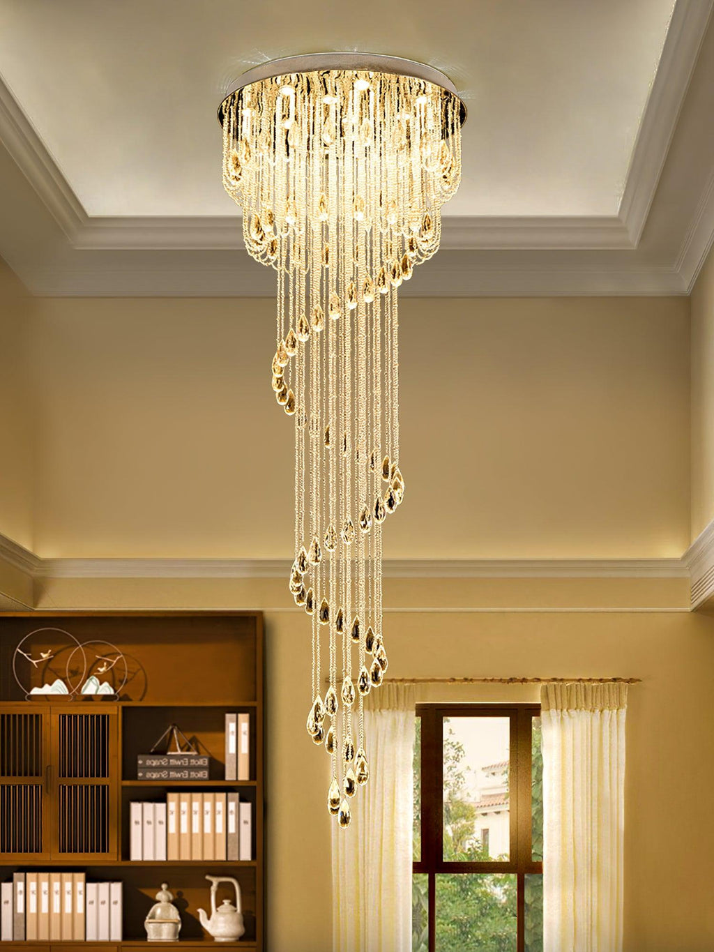Lampadario di lusso postmoderno in cristallo Evlaieras — diametro da 40cm a 80cm, 50–90W