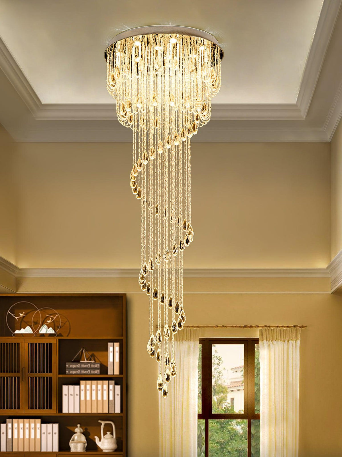 Lampadario di lusso postmoderno in cristallo Evlaieras — diametro da 40cm a 80cm, 50–90W