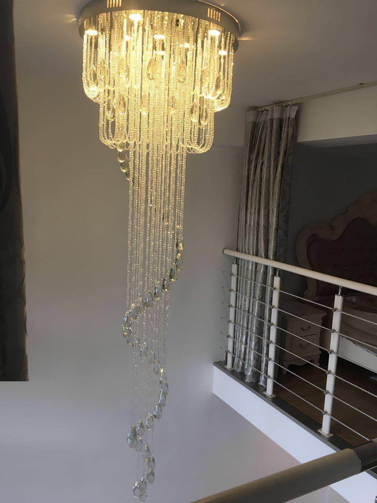 Lampadario di lusso postmoderno in cristallo Evlaieras — diametro da 40cm a 80cm, 50–90W