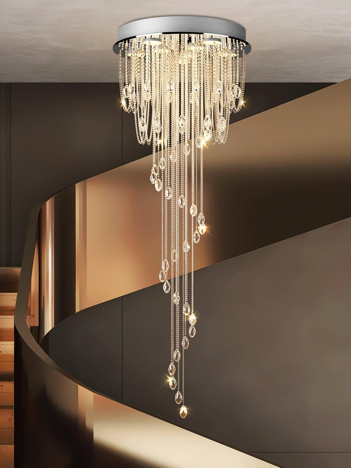 Lampadario di lusso postmoderno in cristallo Evlaieras — diametro da 40cm a 80cm, 50–90W