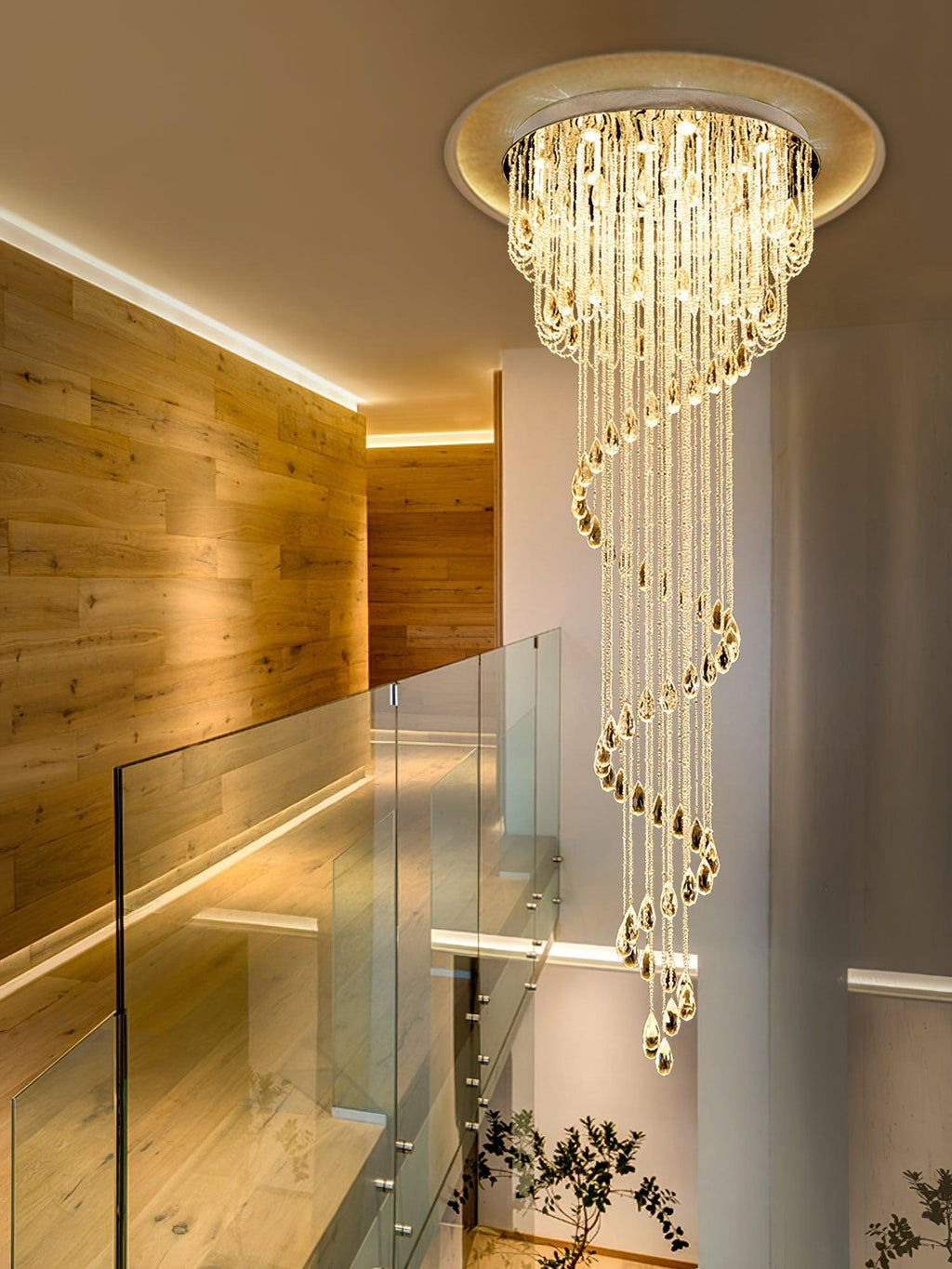 Lampadario di lusso postmoderno in cristallo Evlaieras — diametro da 40cm a 80cm, 50–90W
