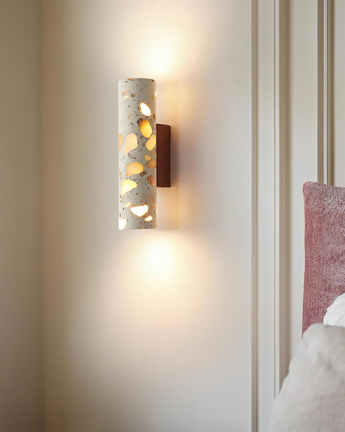 Fioren Terrazzo Wall Lamp — Hardwired Beige Walnut & Wood
