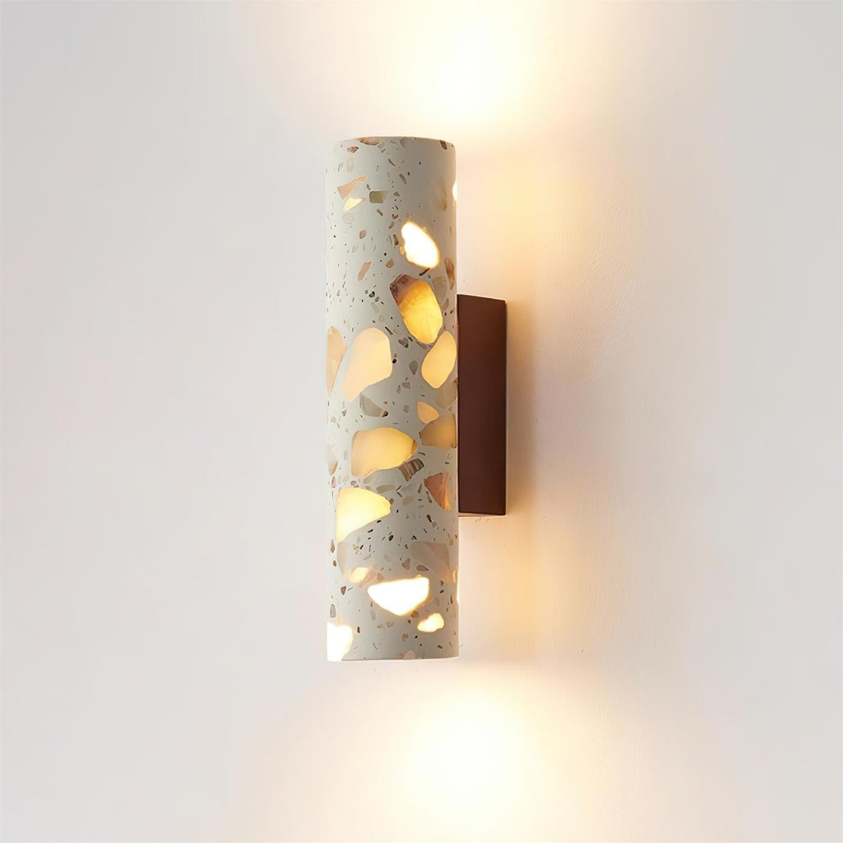 Fioren Terrazzo Wall Lamp — Hardwired Beige Walnut & Wood