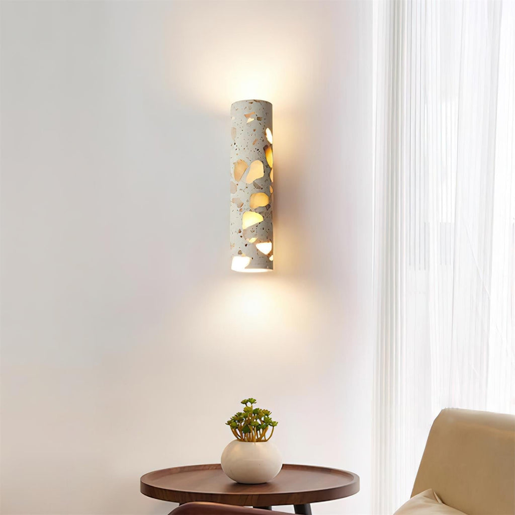 Fioren Terrazzo Wall Lamp — Hardwired Beige Walnut & Wood