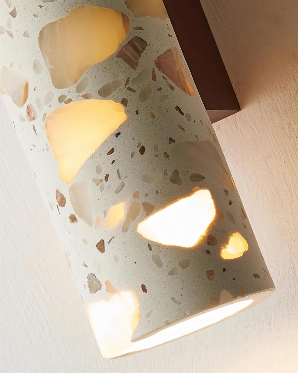 Fioren Terrazzo Wall Lamp — Hardwired Beige Walnut & Wood