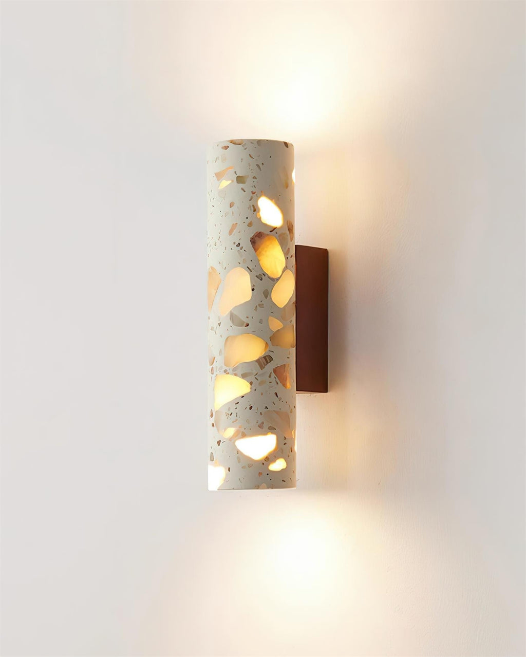 Fioren Terrazzo Wall Lamp — Hardwired Beige Walnut & Wood