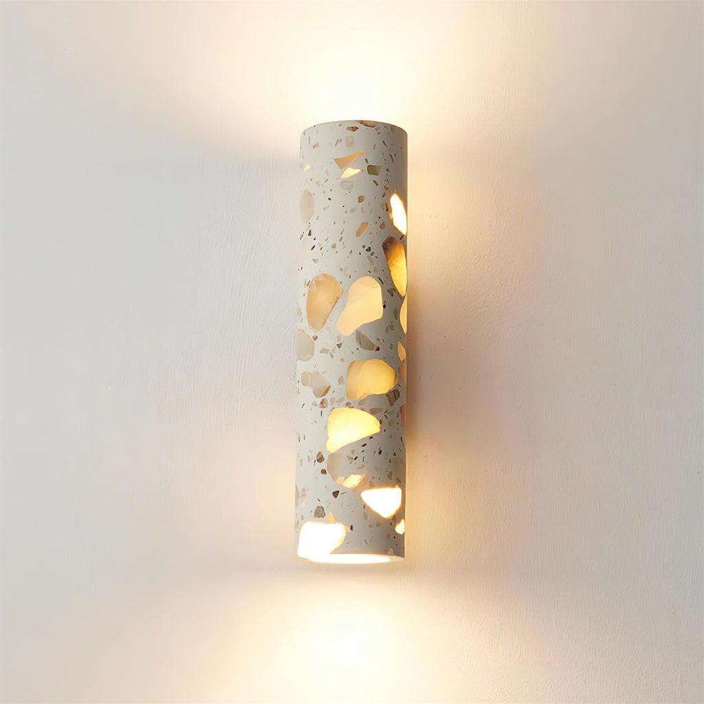 Fioren Terrazzo Wall Lamp — Hardwired Beige Walnut & Wood