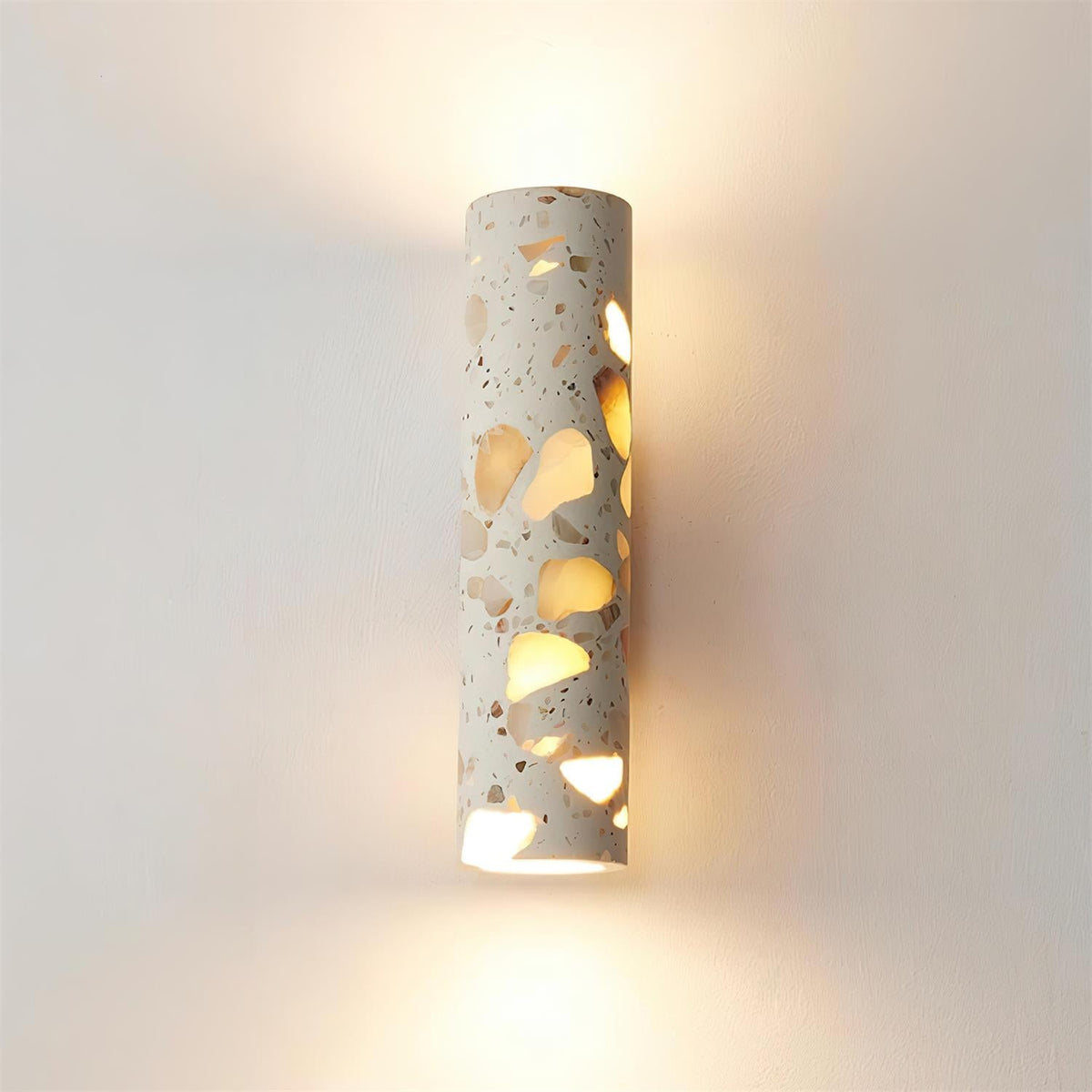 Fioren Terrazzo Wall Lamp — Hardwired Beige Walnut & Wood