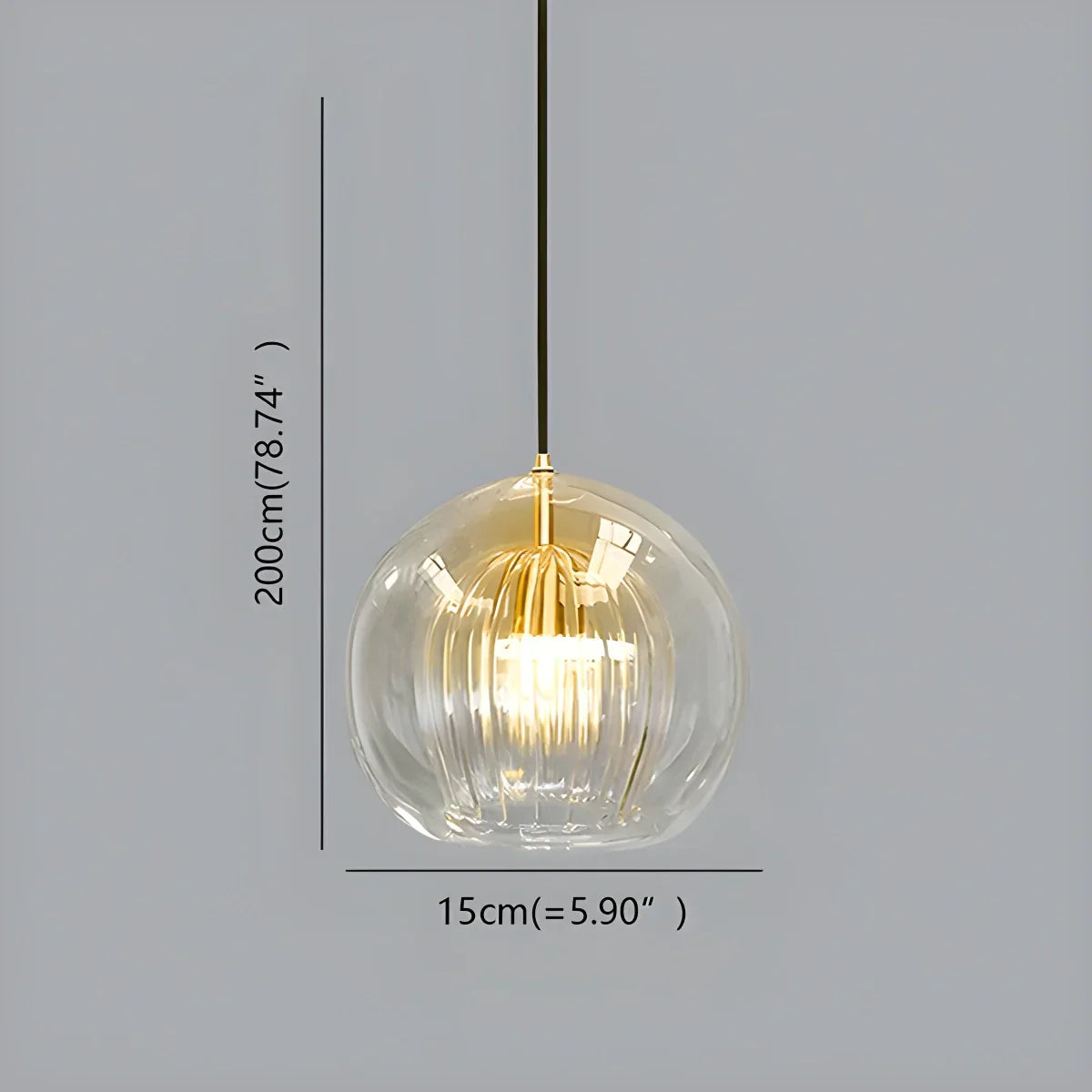 Lámpara colgante de globo de vidrio nórdico para interiores modernos - Orntli