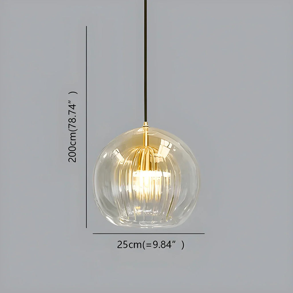 北欧風ガラス球形吊り下げ灯具 モダンな室内用 - Orntli