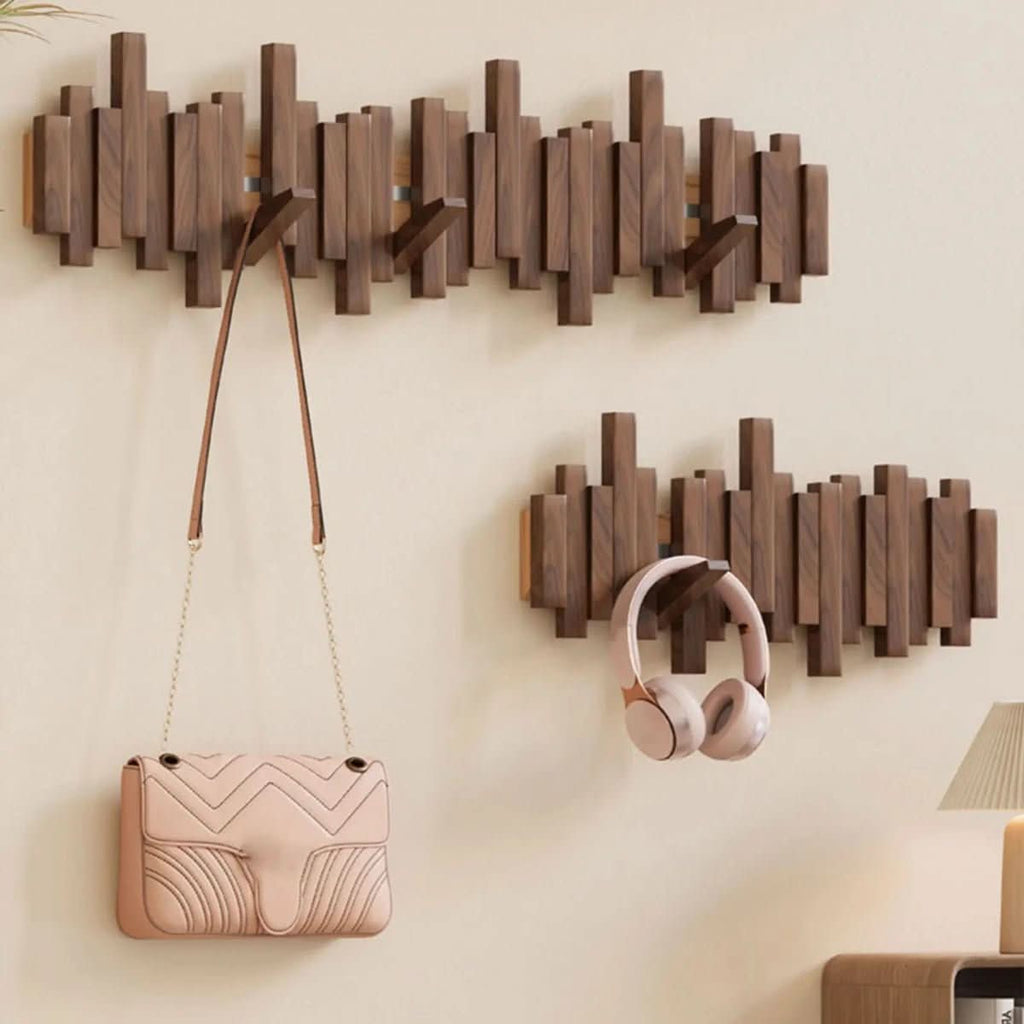 Appendiabiti da parete in legno ispirato ai tasti del pianoforte per ingressi e uffici