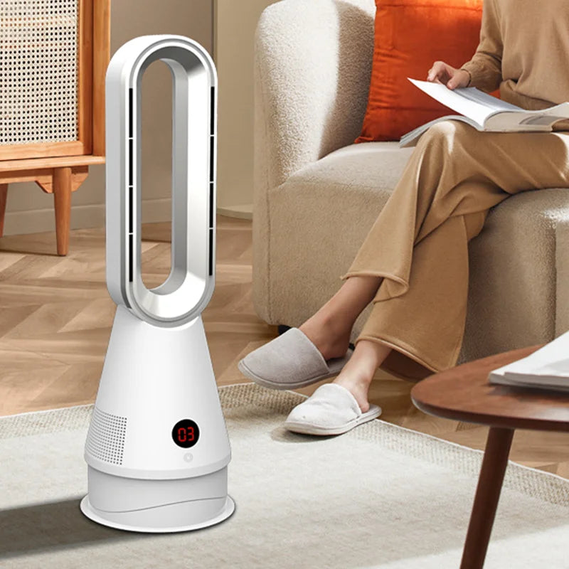 Légcsatorna nélküli 2 az 1-ben térfűtő és ventilátor - 80°-os oszcilláció - Távirányító - Időzítő