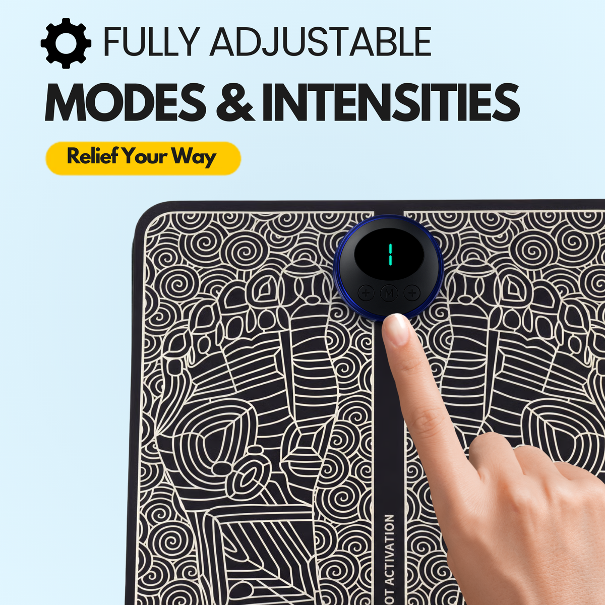 EMS Foot Massager Mat – Up to 19 Intensity Levels, 8 Modes, Rechargeable