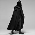 Mantello con Cappuccio Unisex Nightshade, Mantella Gotica in Velluto Nero