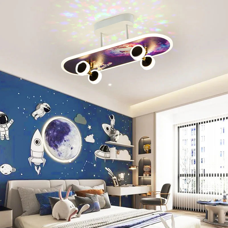 AuroraBoard Kids Night Light Skateboard Lamp For Bedroom