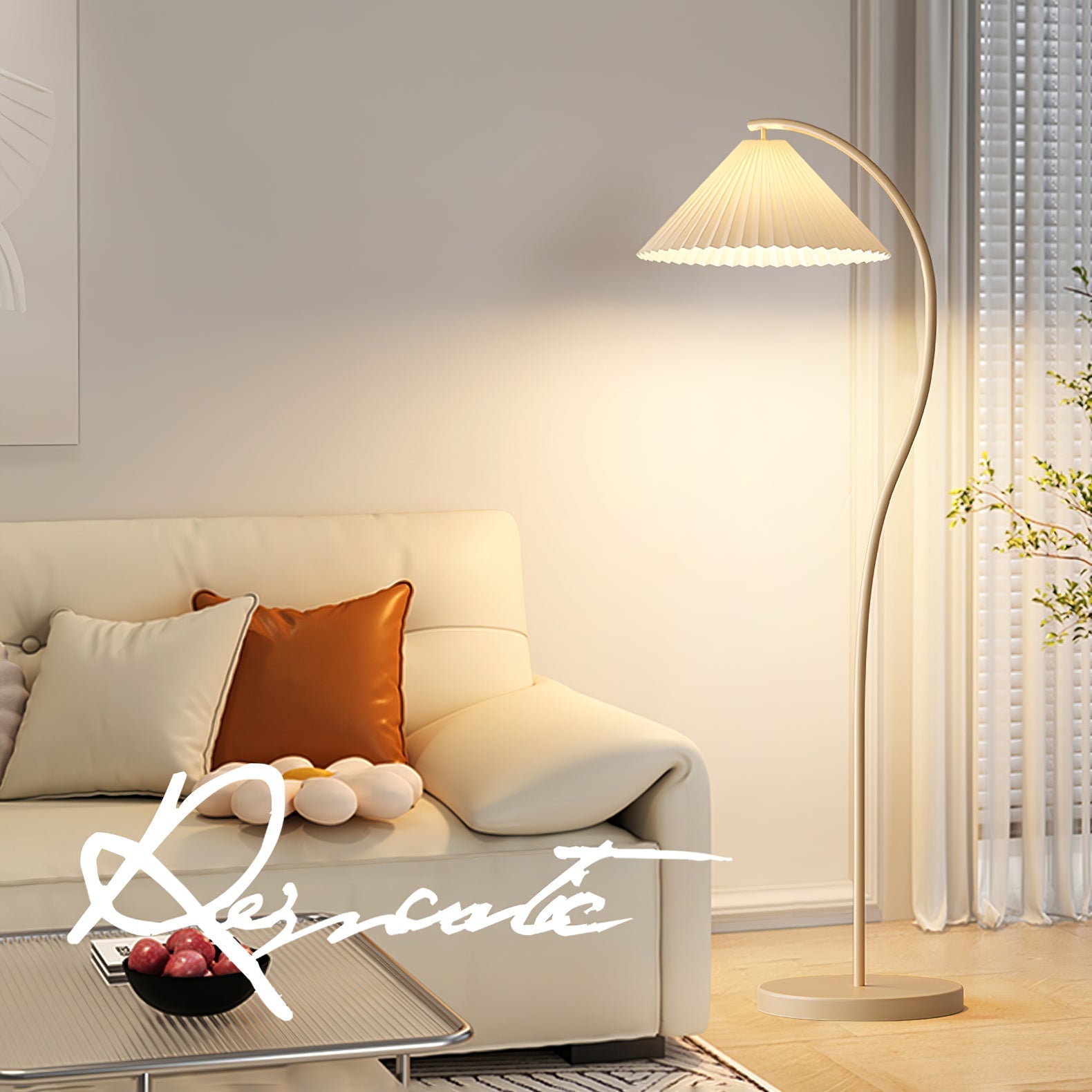 Crescini weiche, plissierte Stehlampe
