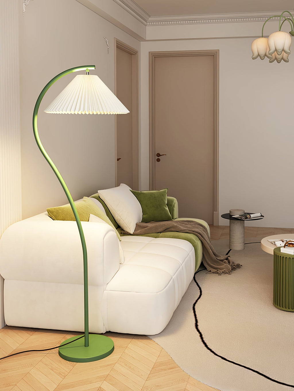 Crescini weiche, plissierte Stehlampe
