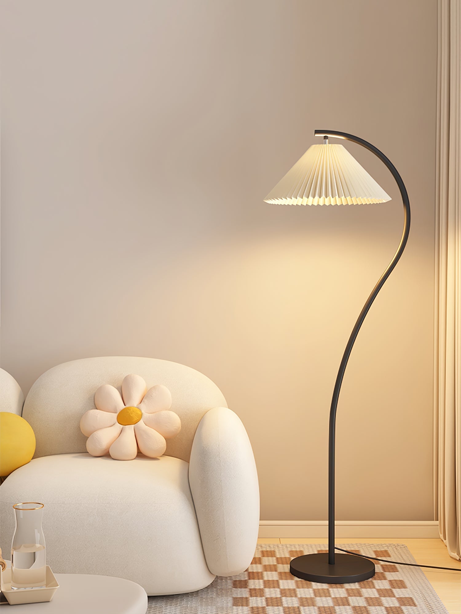 Crescini weiche, plissierte Stehlampe