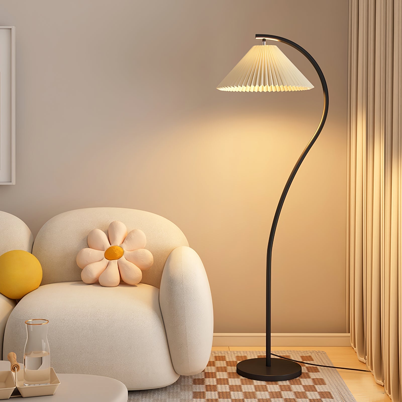 Crescini weiche, plissierte Stehlampe