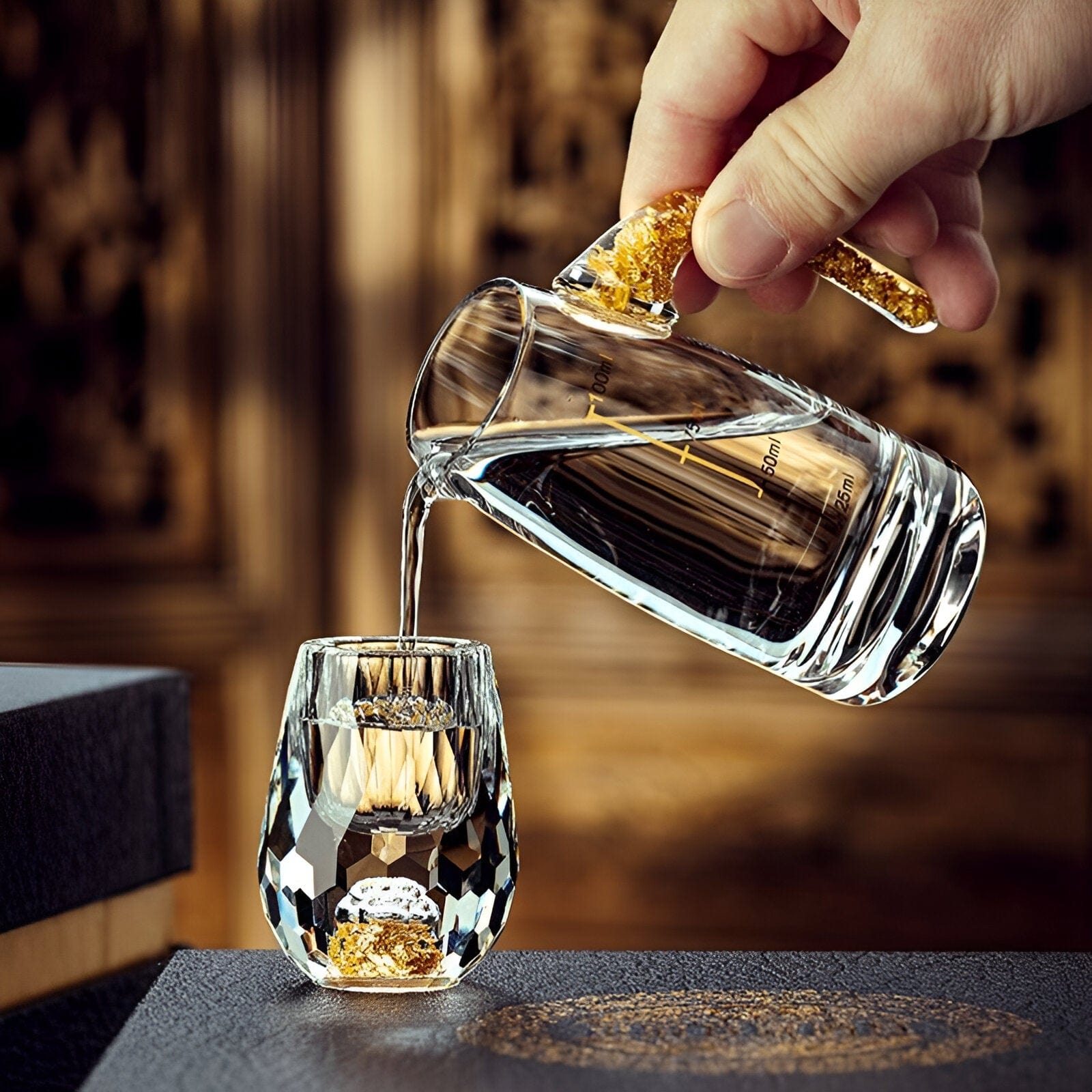 Fundo de Vidro de Cristal de Luxo para Vodka