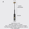 Single Benine - Lampu Gantung LED Kristal K9 dan Tembaga Penuh Pasca Moden
