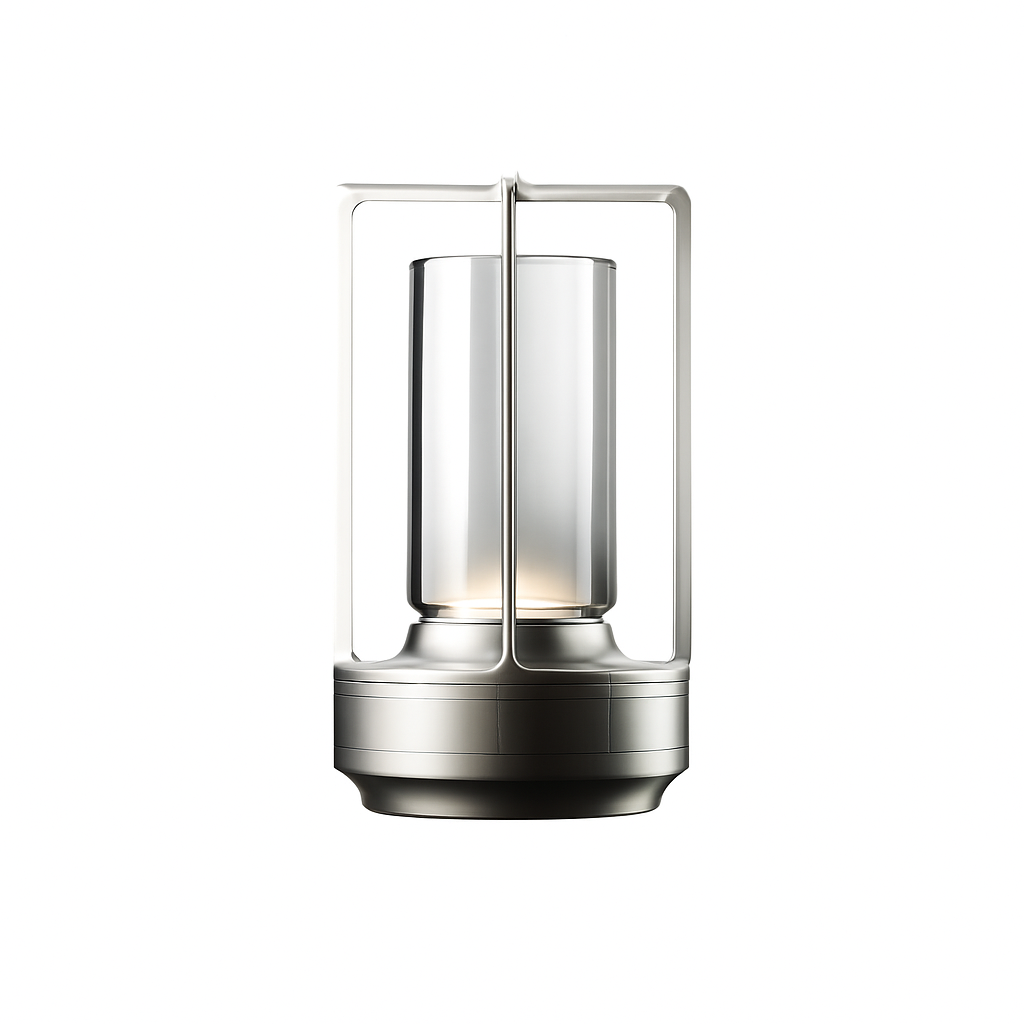 Candeeiro de mesa LED recarregável — regulador de intensidade tátil, efeito de cristal