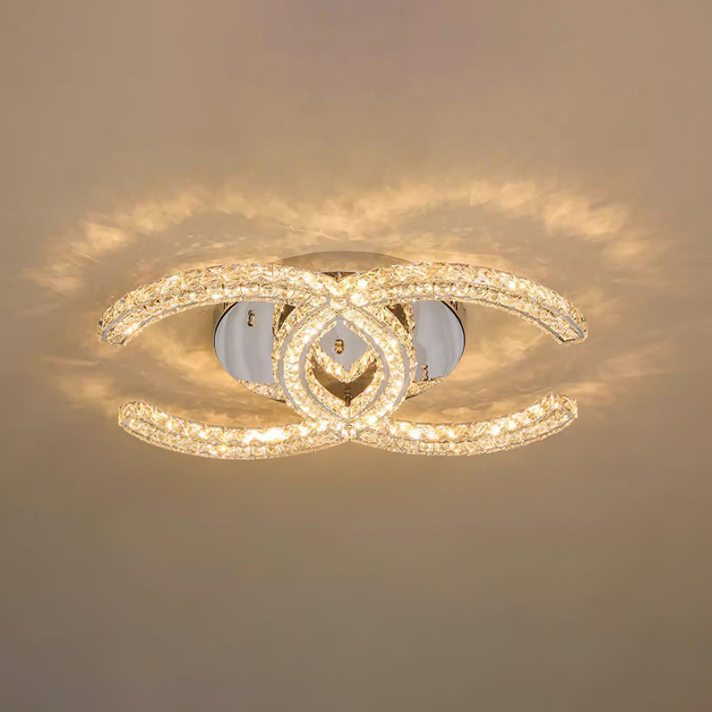 Double C Crystal Ceiling Light — Kristy Collection