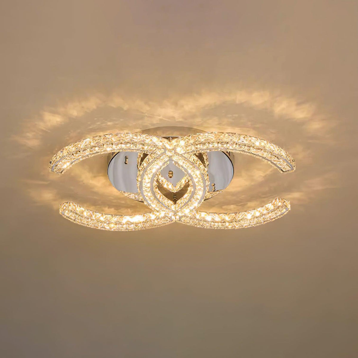 Double C Crystal Ceiling Light — Kristy Collection
