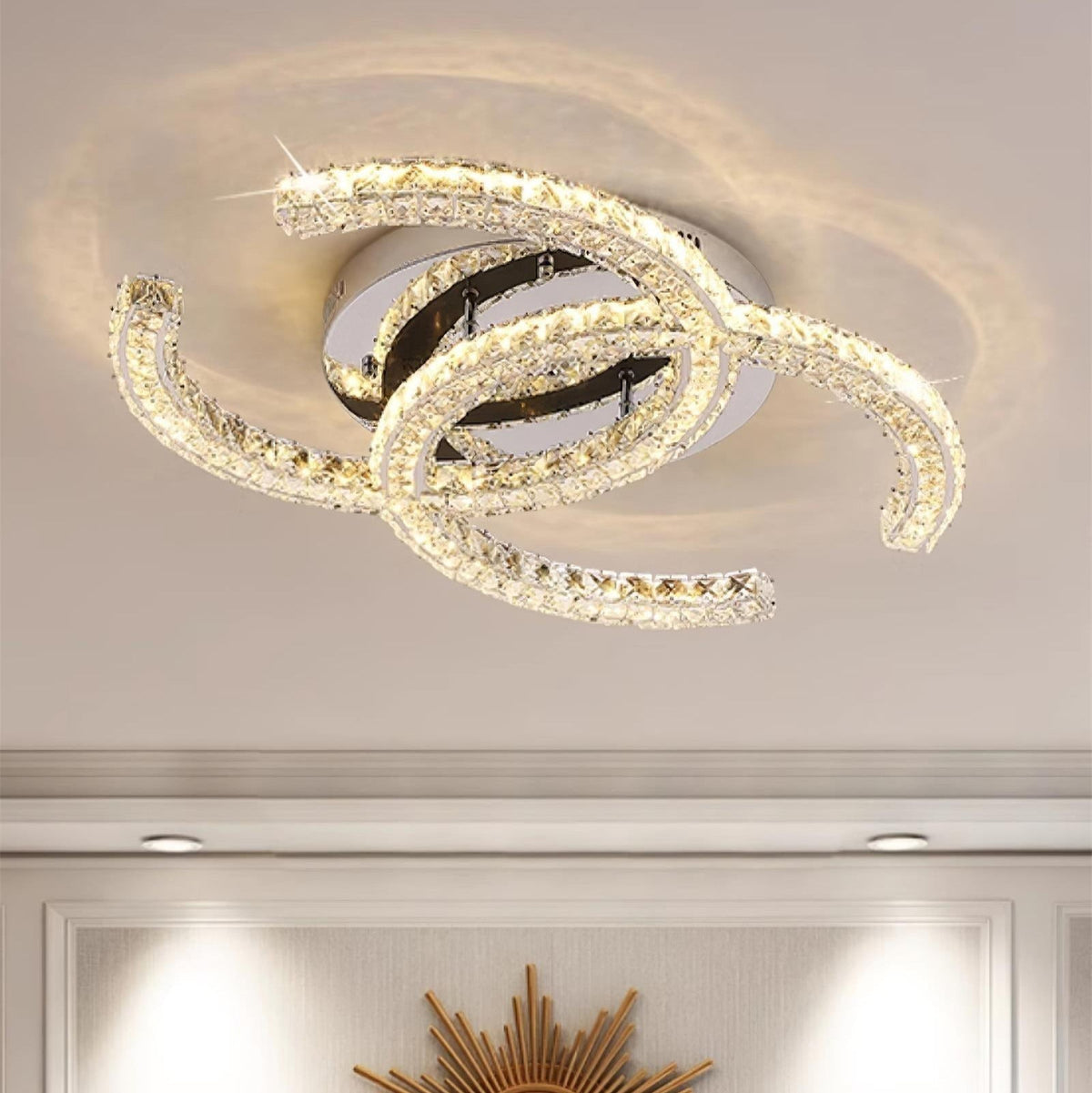 Double C Crystal Ceiling Light — Kristy Collection