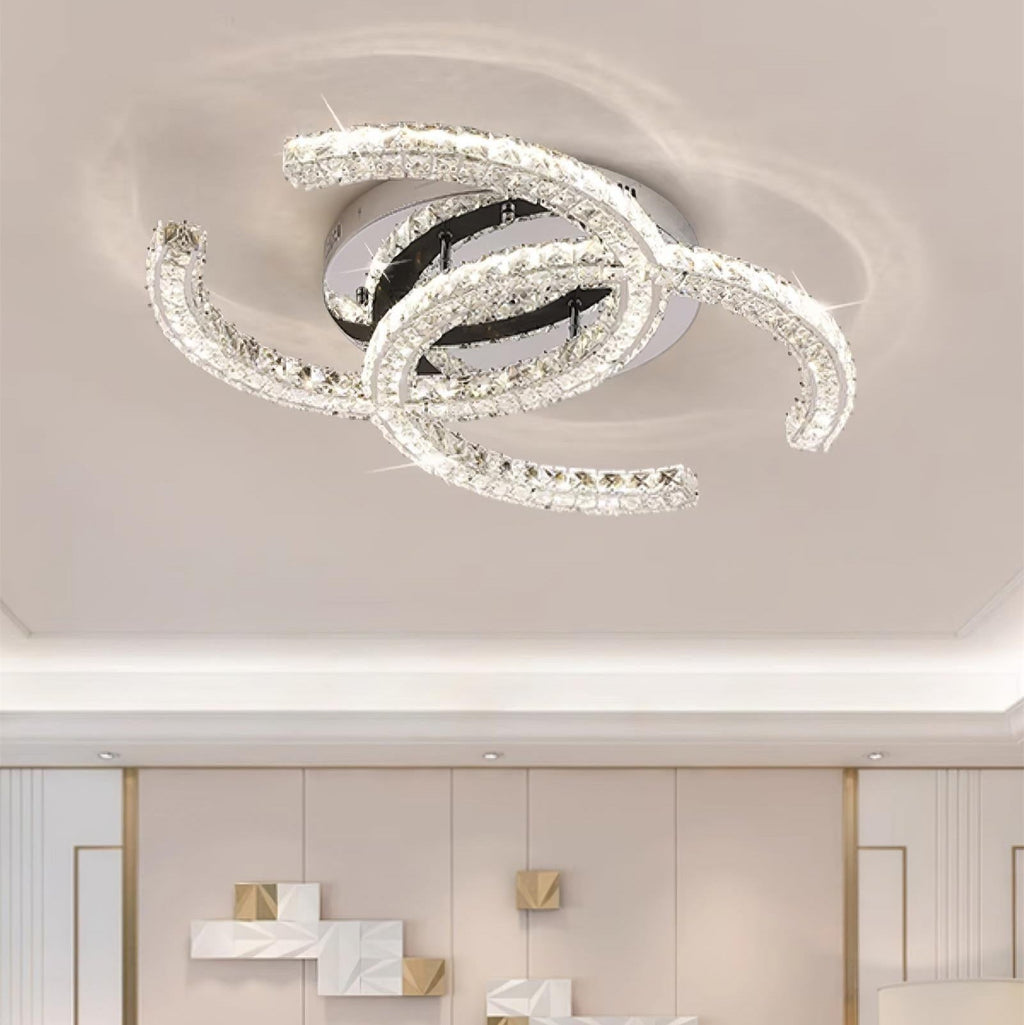 Double C Crystal Ceiling Light — Kristy Collection