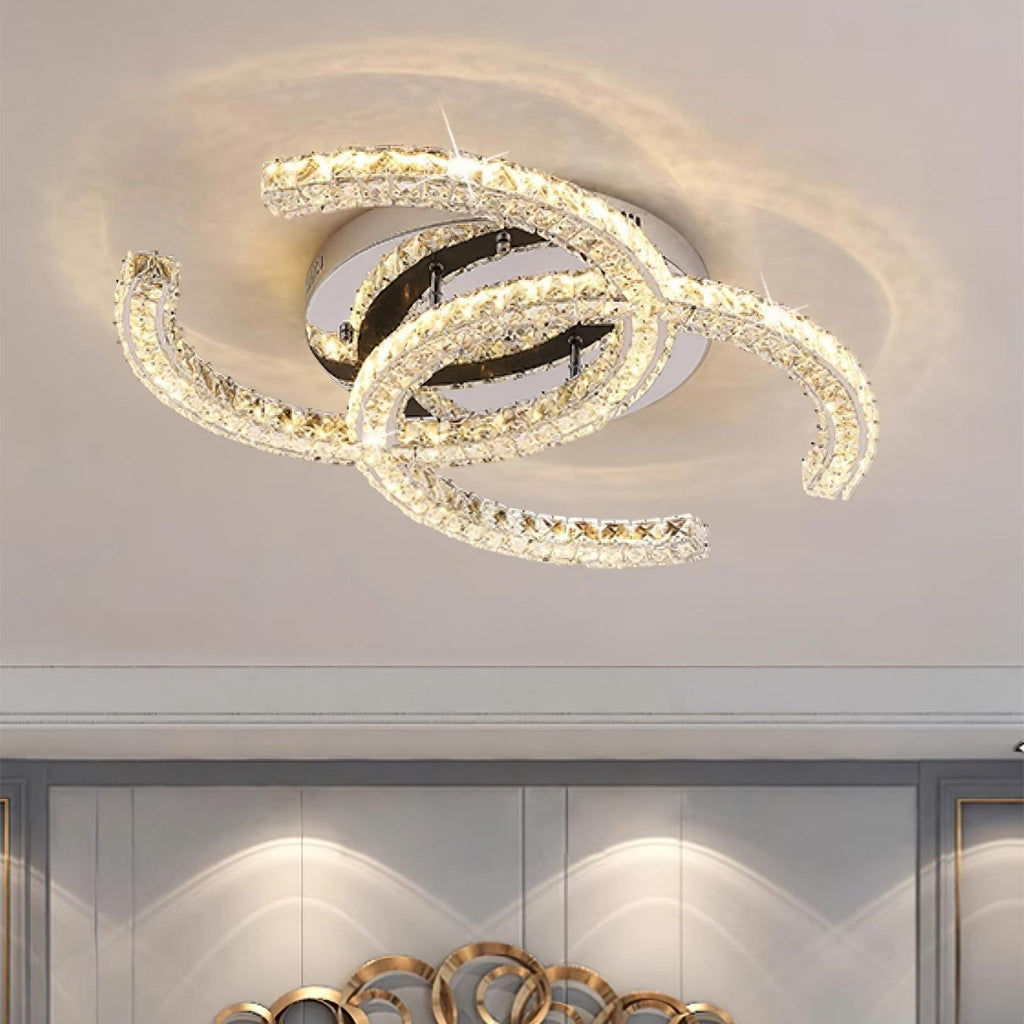 Double C Crystal Ceiling Light — Kristy Collection