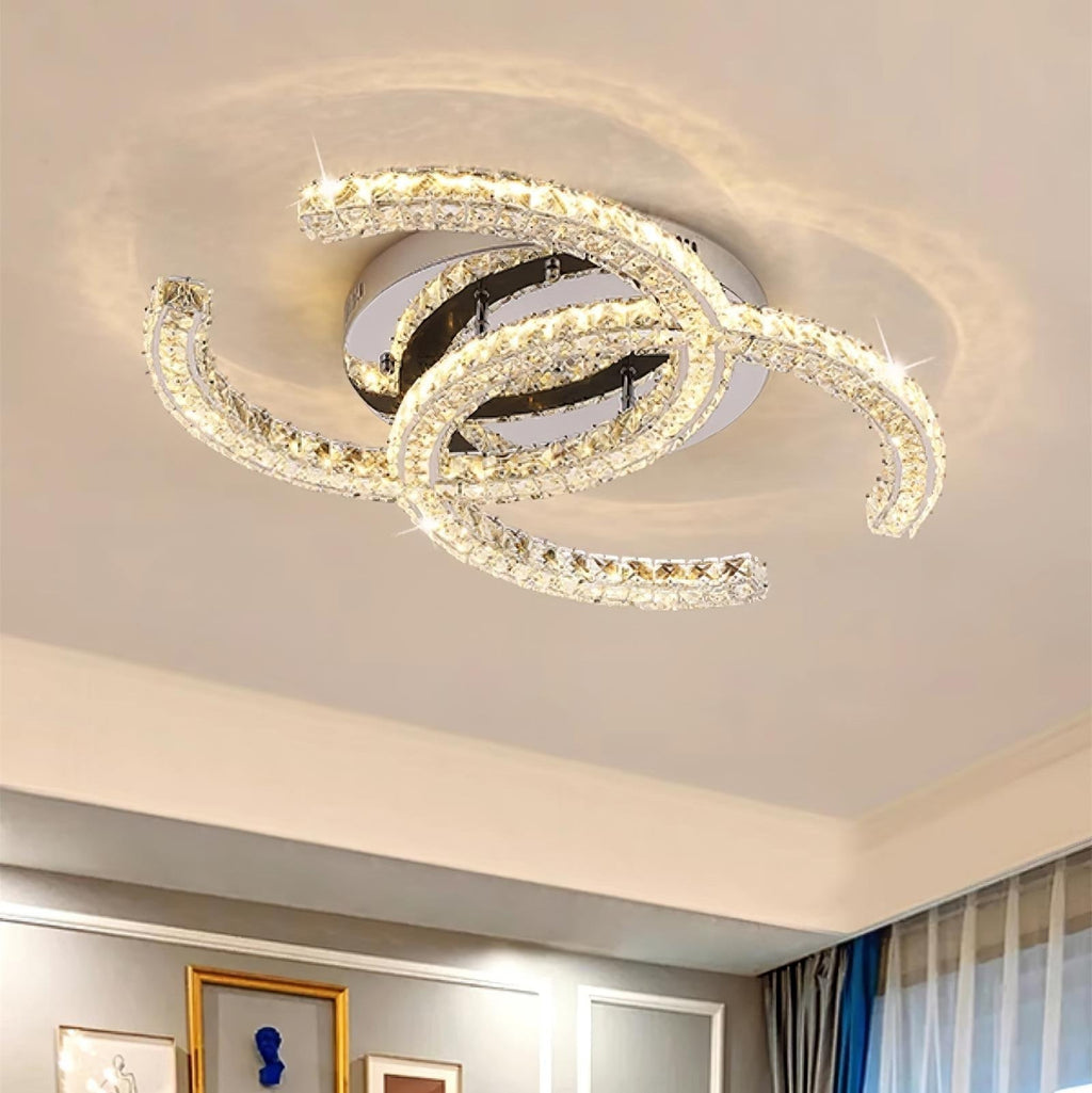 Double C Crystal Ceiling Light — Kristy Collection