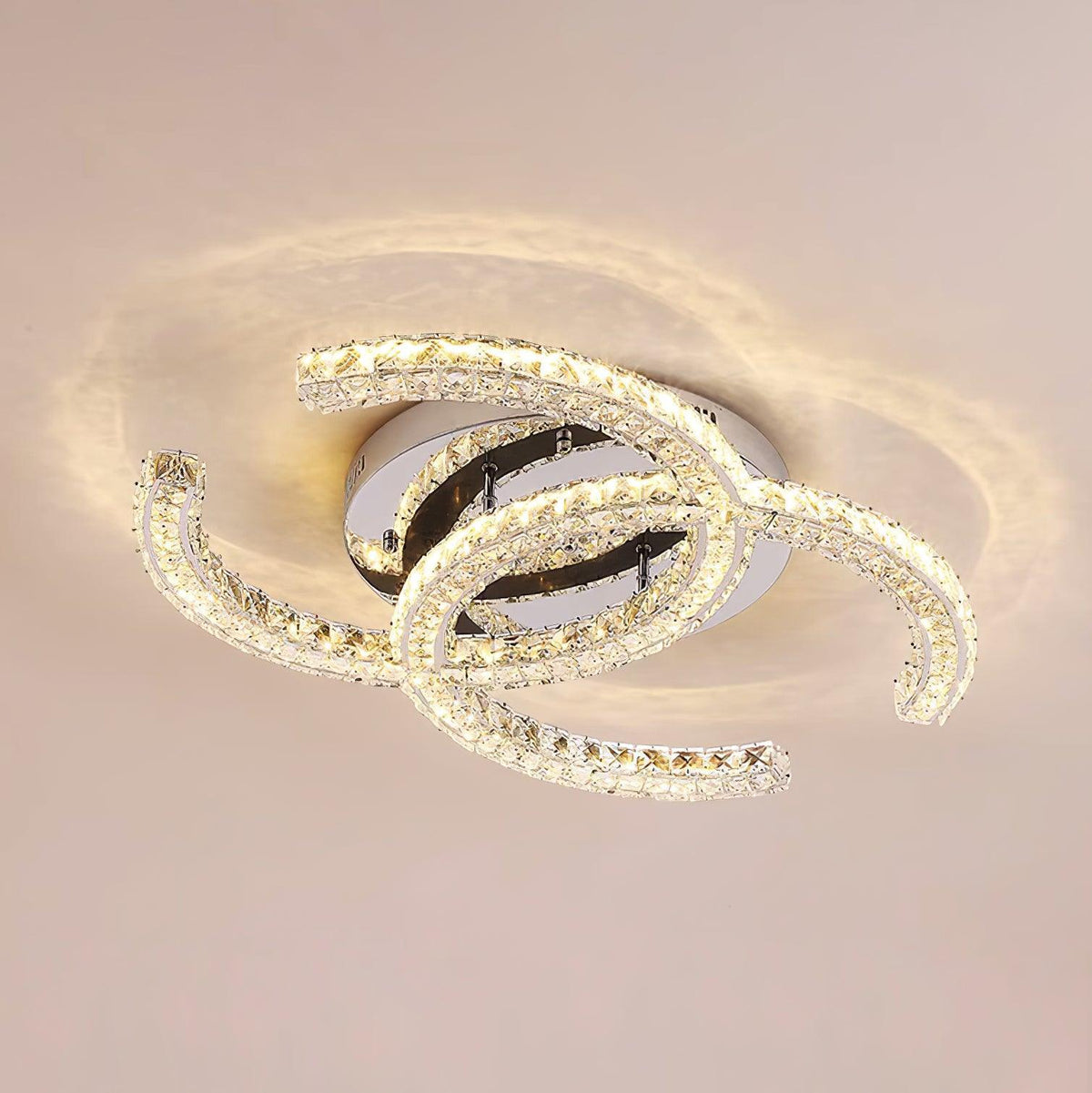 Double C Crystal Ceiling Light — Kristy Collection