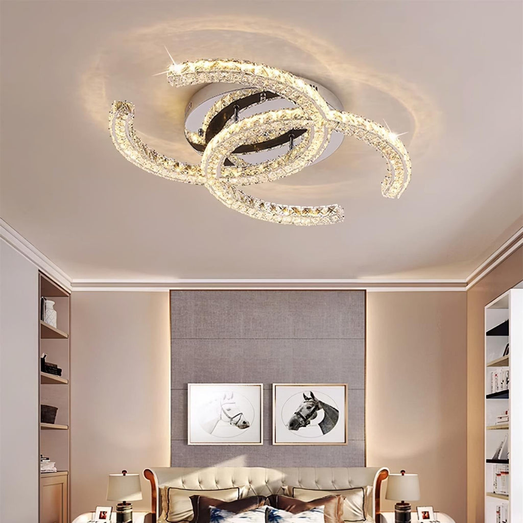 Double C Crystal Ceiling Light — Kristy Collection