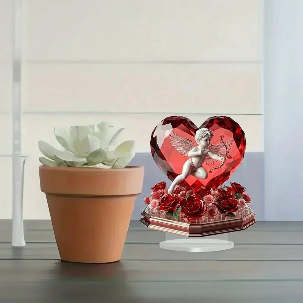 AmourAura romantische Amor-Dekoration mit Rosenherz zum Valentinstag