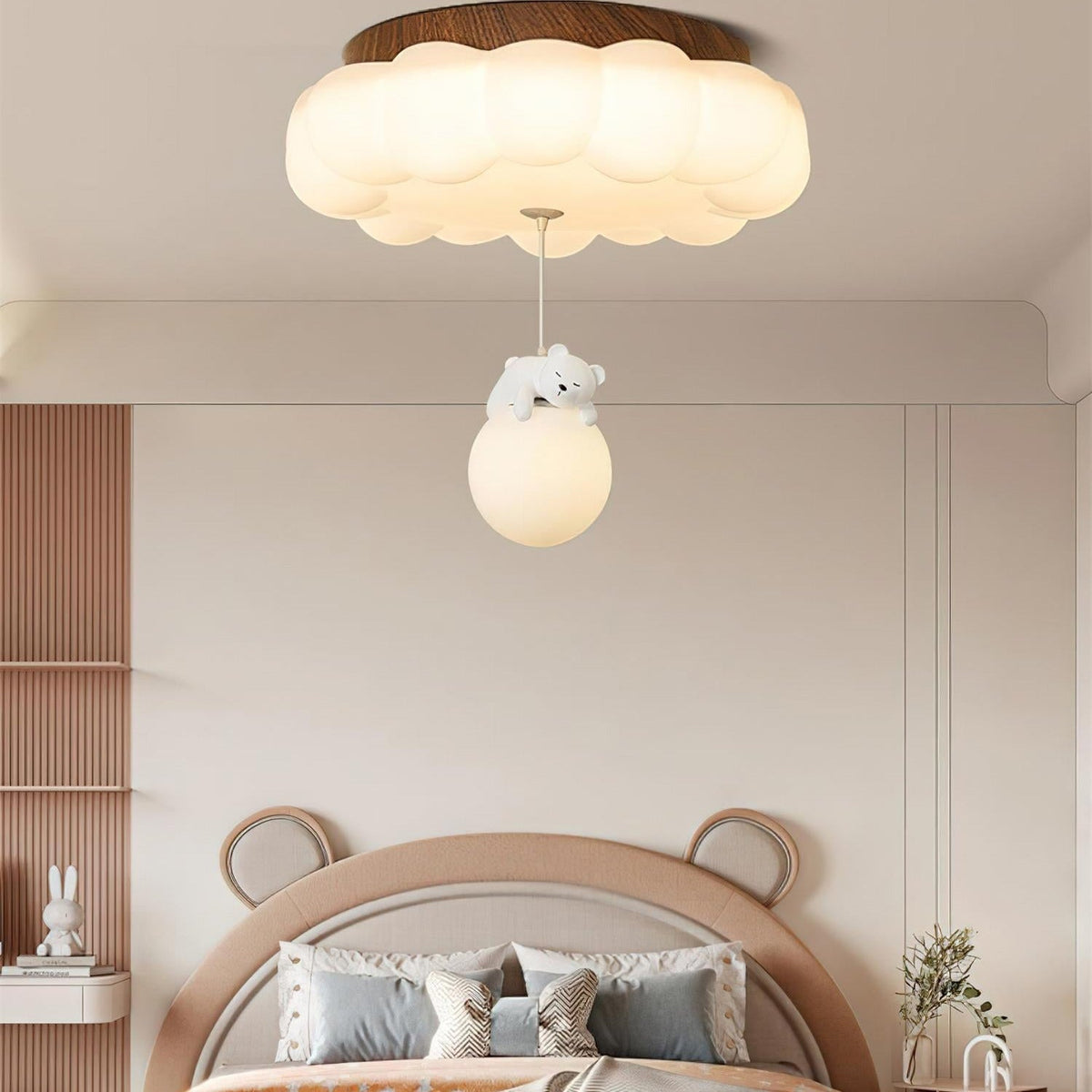 Quen kagebjørne-loftslampe, planmonteret