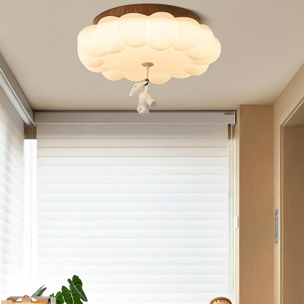 Quen kagebjørne-loftslampe, planmonteret