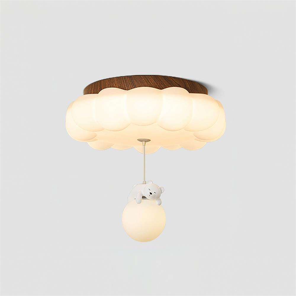Quen kagebjørne-loftslampe, planmonteret