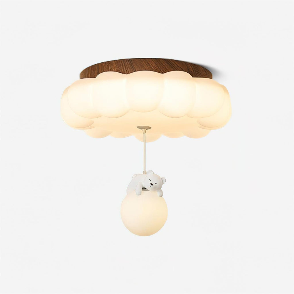 Quen kagebjørne-loftslampe, planmonteret