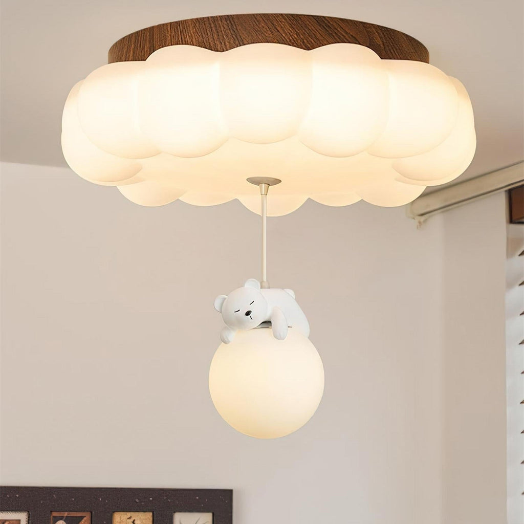 Quen kagebjørne-loftslampe, planmonteret