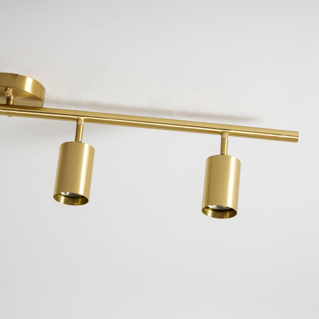 Lampada da soffitto cilindrica in ottone — lunghezza della sospensione regolabile