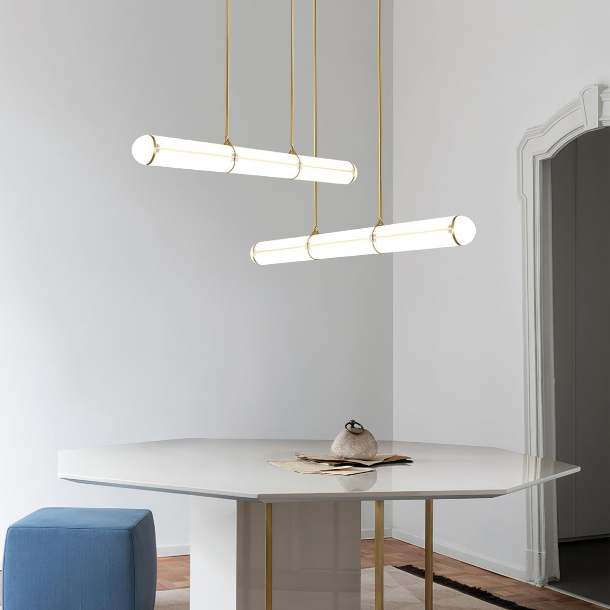 Lampada a sospensione Lustra Endless — sezioni cilindriche, 48W