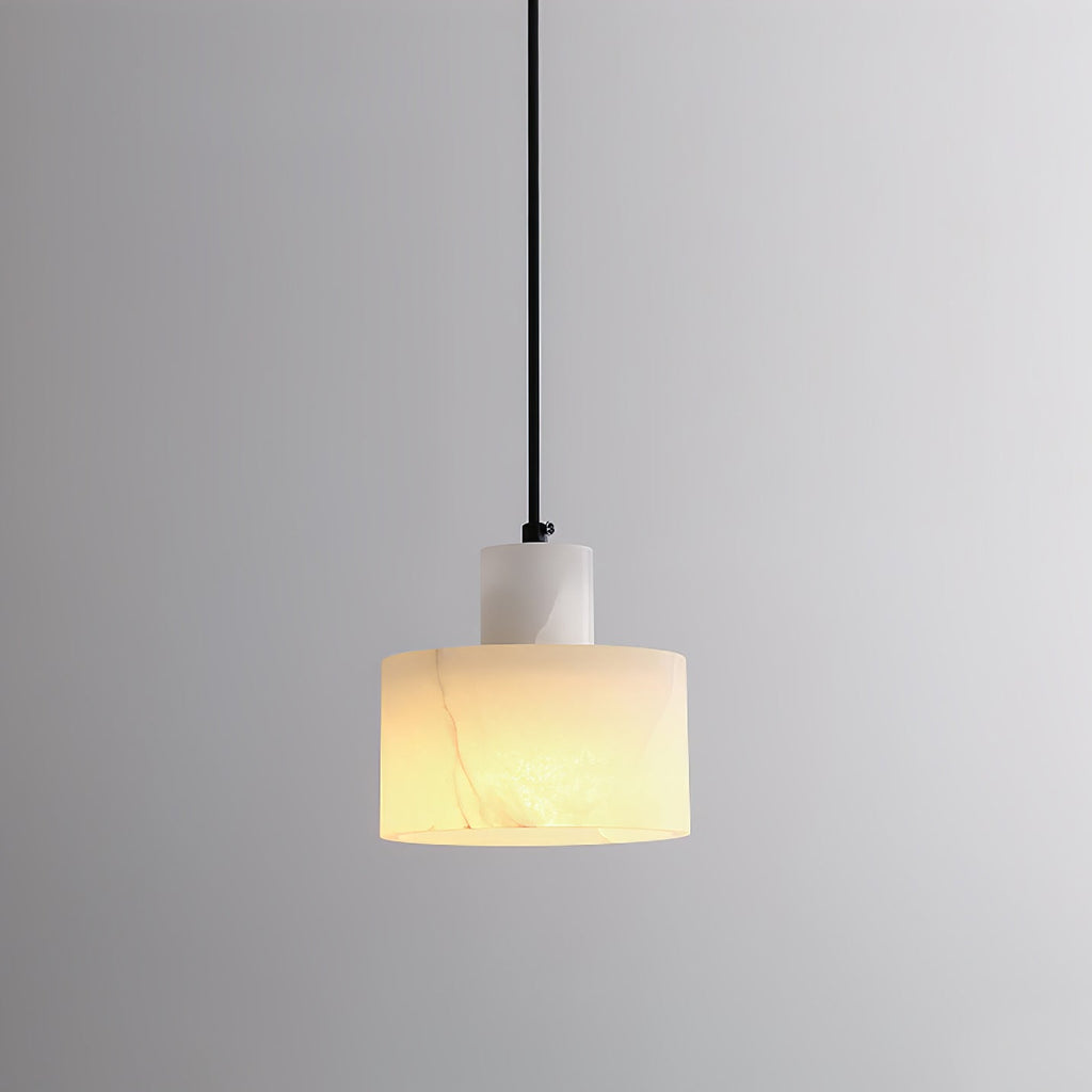 Handgeschnitzte Alabaster-Pendelleuchte Cyls